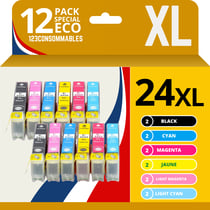 123CONSOMMABLES - 24XL - Cartouches d'encre Compatible pour Epson Expression Home XP-850 XP-750 XP-950 XP-55 XP-860 XP-760 XP-960 (2 BK / 2 C / 2 M / 2 Y / 2PC / 2PM) - 123CONSOMMABLES