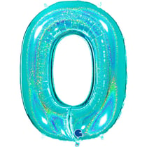 Ballon Géant Chiffre 0 Holographique Tiffany (102 cm)