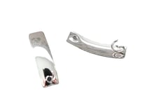 2 Connecteurs rectangle courbé 23*6mm argenté