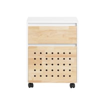 SoBuy ASK06-WN Caisson de Bureau à Roulettes, Organiseur Bureau, Meuble de Rangement Bureau, Caisson de Rangement Bureau avec Tiroirs