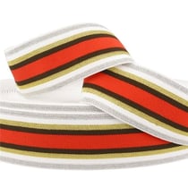 Bobine 22m Elastique bandes métal 40mm blanc/rouge