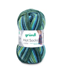 Laine à chaussettes à tricoter HOT SOCKS COLOR - Grundl - certifiée Oeko-Tex 404 Bleu