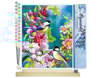 Peinture par Numéro Figured'Art - Jolis oiseaux au Printemps - Kit de Loisir Créatif DIY Numéro d'Art Complet - 40x50cm toile roulée + châssis en bois à monter