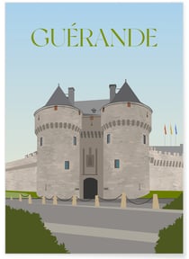 Affiche ville Guérande | A3 : 29,7x42cm