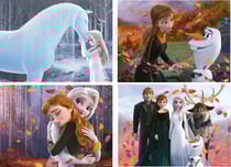 4 puzzles progressifs la reine des neiges : elsa anna nokk olaf swen 12 - 16 - 20 - 24 pieces - ravensburger - 030644