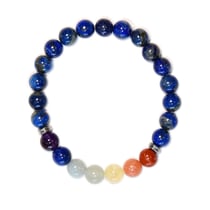 Bracelet 7 Chakras Lapis-lazuli Perles rondes 8 mm - Omsaé