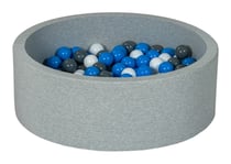 Piscine à balles Aire de jeu + 150 balles blanc, bleu, gris
