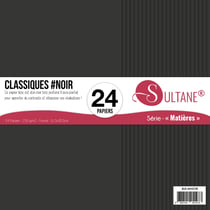 24 papiers Scrapbooking Noir - 300g/m2 - H : 30,5 cm