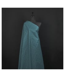 Tissu coton imprimé pois blancs de 140 cm de largeur Bleu Canard vendu par 50 cm