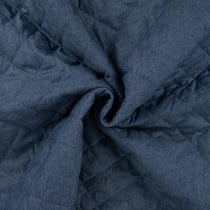 Tissu Chambray Matelassé Réversible Bleu denim - Coupon de 3 mètres