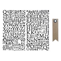 Alphabet autocollant paillettes noir + 20 étiquettes kraft Fanion