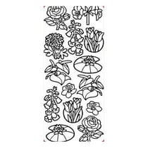 1 planche de stickers autocollants peel off doré FLEUR 6505
