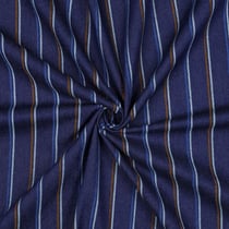 Tissu Jeans Denim Coton rayé Bleu marine