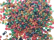 1000 Perles de rocaille Doré Or Vert Rouge Gris - mélange multicolore ø 2 mm 12/0
