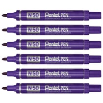 Lot de 6 marqueurs permanents - PENTEL - Pointe conique 4,3 mm - Violet
