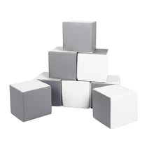 Lot cubes XXL mousse 8 pcs blanc,gris
