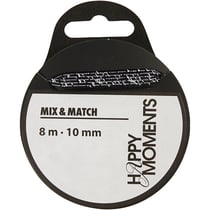 Ruban de satin, L : 10 mm, noir, 8 m/ 1 rouleau