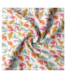 Tissu coton enfant dinosaures multicolores de 150 cm de largeur ARLOBLANC vendu par 50 cm