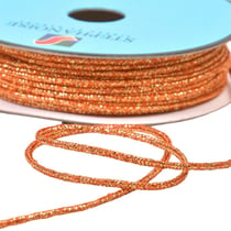 Bobine 30m cordon chiné métal 2mm orange/or