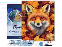 Diamond Painting Broderie Diamant Figured’Art 40x50cm toile tendue sur châssis en bois - diamants carrés - Renard dans les feuilles d'Automne