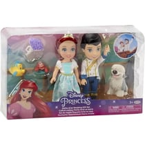 Coffret disney la petite sirène poupée ariel et eric se marie avec chien max crabe sébastien poisson polochon - jakks 21736
