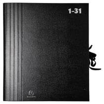 Trieur accordéon grande capacité 32 compartiments numériques - Noir - Exacompta