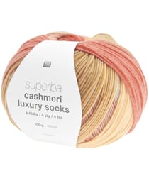 Pelote de Laine à Chaussettes Superba Cashmeri Luxury Socks 4 fils - 100g - Rico Design : Douceur et Luxe pour Vos Pieds 40 Pêches d'Eté