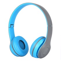 Casque Bluetooth Pliable Sans Fil, Support MP3 FM Appel, Autonomie 18h, Charge 2h Bleu YONIS