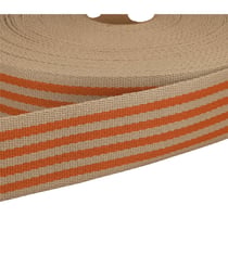 Bobine 20m sangle stripe bicolore 40mm orange