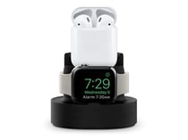 Avizar Socle de Charge pour Apple Watch et AirPods / Smartphone 2 en 1 Durable en TPU Noir