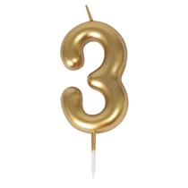 Bougie or - chiffre 3