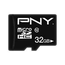 PNY Carte Mémoire MicroSD 32GB Class 10 Modèle Performance Plus 50 Mb/s Noir