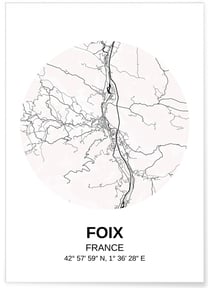 Affiche Carte Foix | A3 : 29,7x42cm