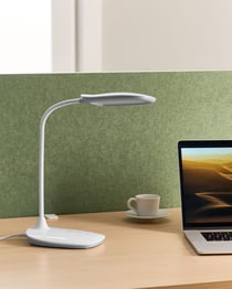 Lampe de Bureau LED Blanche avec Bras Réglable et Rotatif Variateur Fonction CCT