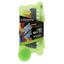 10 Tubes De Gouache 10 Ml - Pinceau - Palette Détachable - Gobelet Pliable - By Ulmann