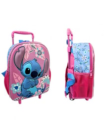 Mybagstory - Sac à dos à roulettes Trolley Stich Pink Dream Rose bleu