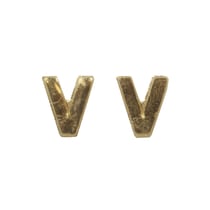 Lettres en cire - V - , or, 9mm, 2 pces