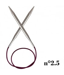 Aiguilles à tricoter circulaires fixes cable 80 cm Nova Metal du n° 2,5 à 5 - Knitpro 2,5 Gris