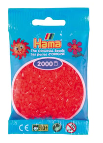2 000 perles mini (petites perles Ø2,5 mm) rouge néon