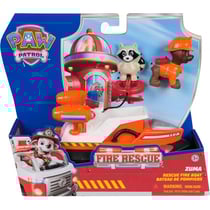 Coffret pat patrouille fire rescue : bateau de pompier + zuma et raton laveur - véhicule - figurine chien - paw patrol - spin master