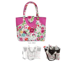 Sac couture/tricot 35cmx11cmx38cm fleuri rose