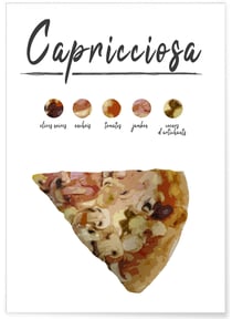 Affiche Pizza Capricciosa | A3 : 29,7x42cm