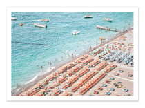 Affiche 50 x 70 cm -  Positano Orange beach - Grace Digital Art Co