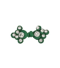 Brandebourg textile strass 75mm vert sapin