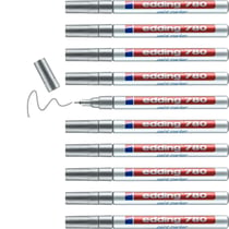 Lot de 10 marqueurs peinture permanent pointe 0,8 mm - EDDING - Argent - 780
