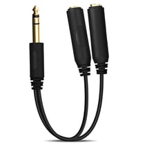 Adaptateur Jack 6,35mm Mâle Vers Double Jack 6,35mm Femelle Splitter 27cm Noir