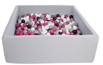 Piscine à balles pour enfant, 20x120 cm, Aire de jeu + 600 balles noir, blanc, rose,gris - Velinda