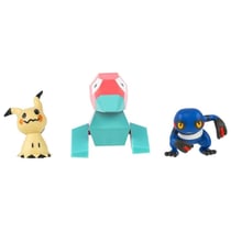 Pokémon - Pack de 3 Figurines Battle Figure Mimiqui, Porygon & Cradopaud - Jazwares