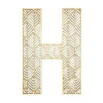 Lettre H en bois Alphabet géant ajouré 24 cm