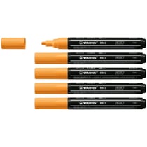 Lot de 5 marqueurs peinture acrylique pointe moyenne T300 - STABILO FREE - Orange
